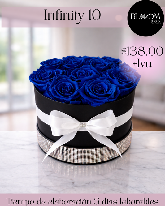 Infinity #10 Rosas Preservadas con corona