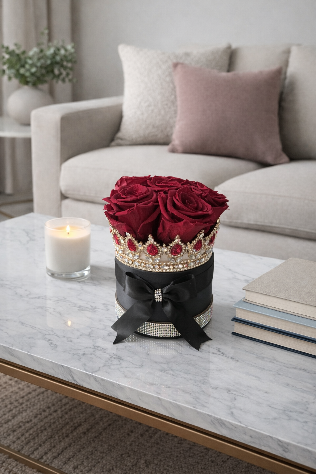 Infinity 6 Rosas Preservadas con corona